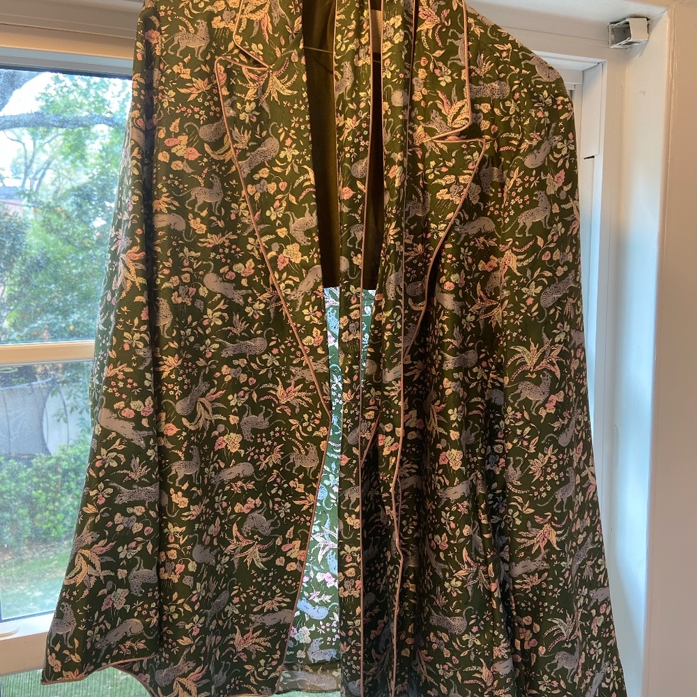 J.Crew Collection Jungle Cat Silk Twill Wrap Blazer In Ivy Shale